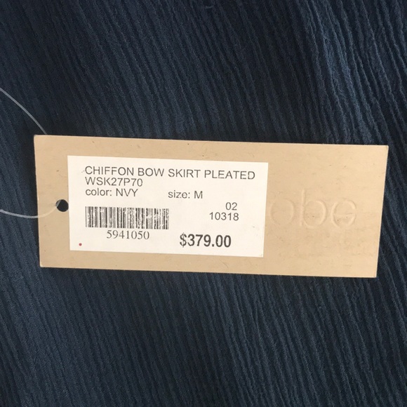 Peter Jensen chiffon bow pleated navy blue skirt - Picture 8 of 8